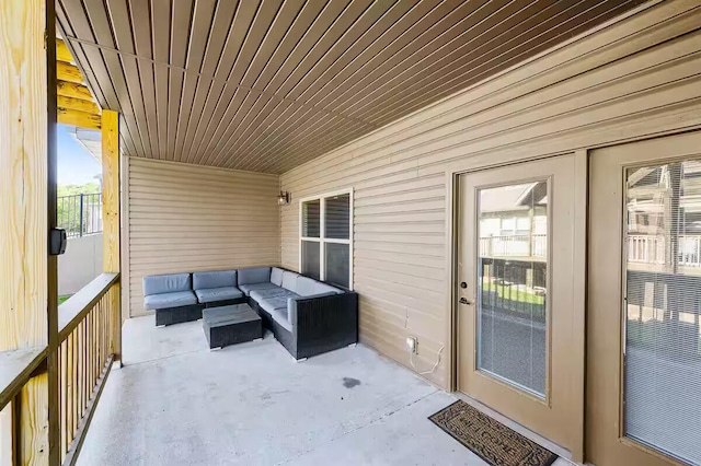 view of patio featuring outdoor lounge area