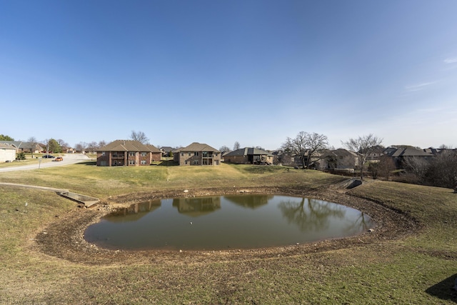 view of water feature with a residential view