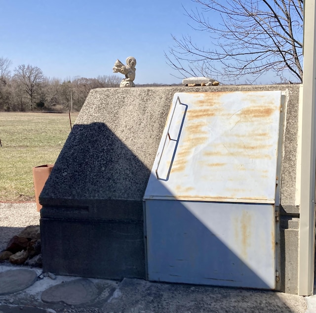 view of storm shelter