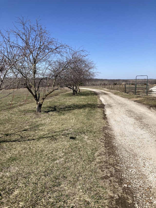 view of street with a rural view
