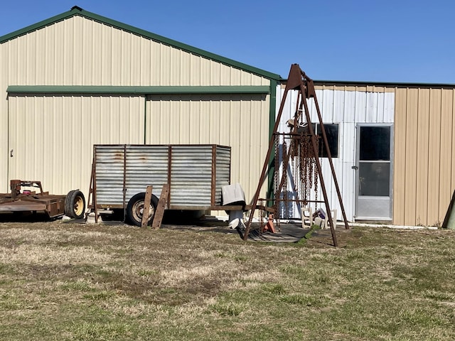 view of pole building