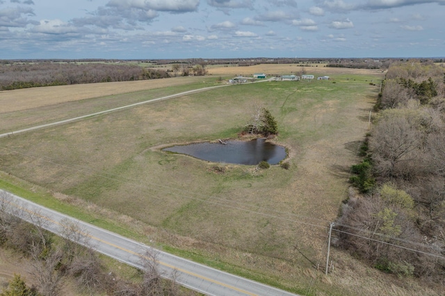 aerial view featuring a rural view