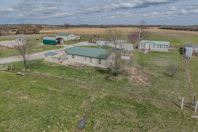 drone / aerial view featuring a rural view