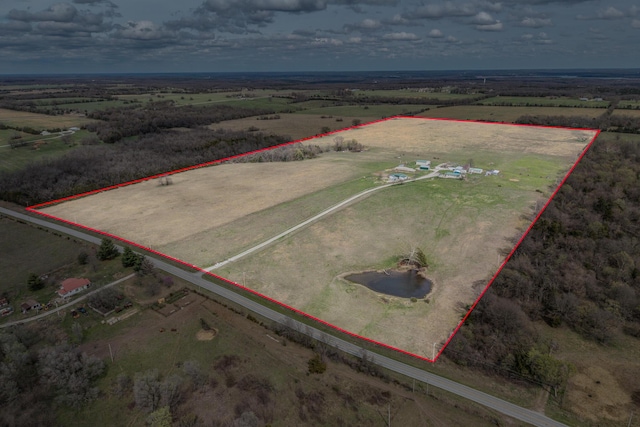 aerial view with a rural view