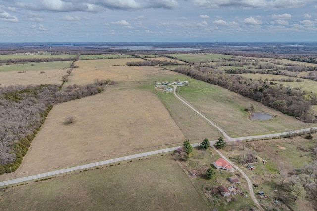 aerial view featuring a rural view