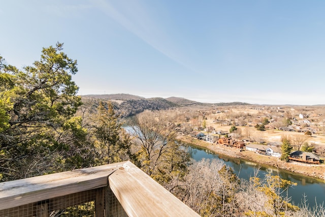 mountain view featuring a water view