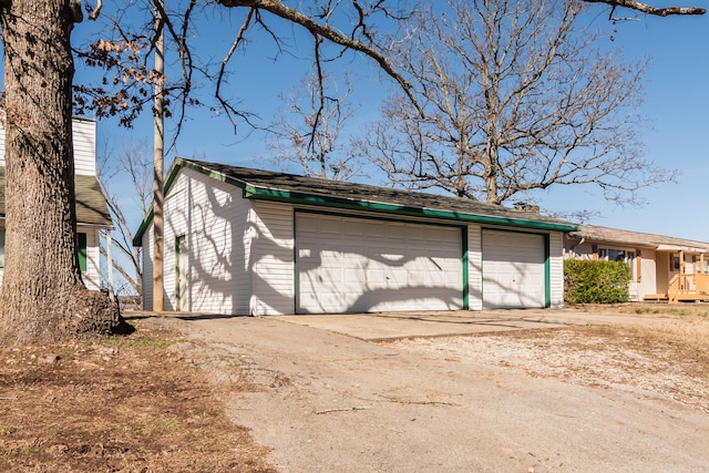 view of garage