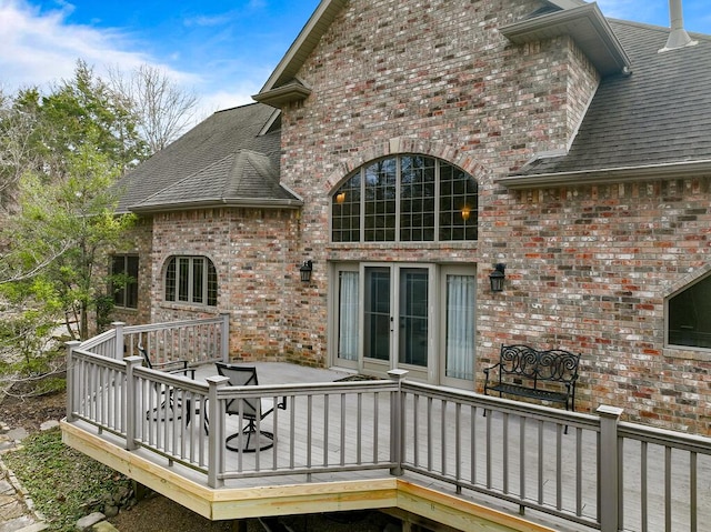 deck featuring french doors