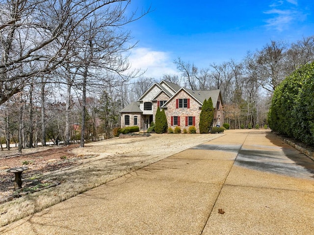 view of front of home featuring stone siding