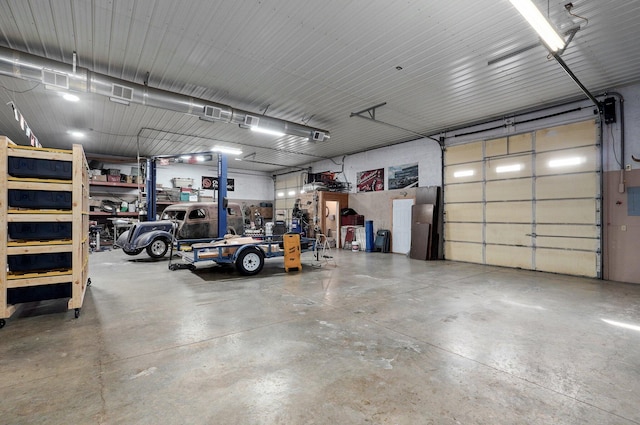 garage featuring metal wall