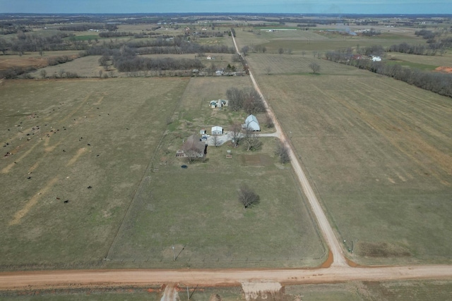 drone / aerial view with a rural view