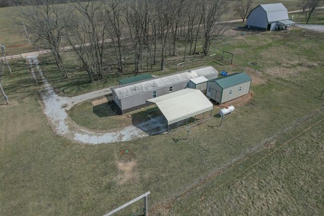 drone / aerial view featuring a rural view