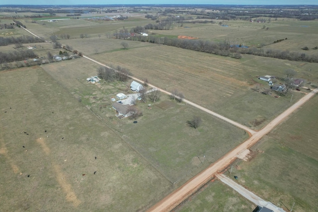 drone / aerial view with a rural view