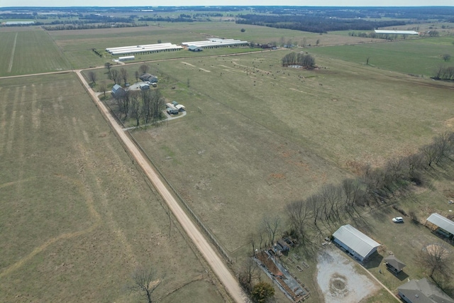 bird's eye view with a rural view