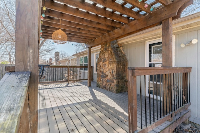 deck featuring a pergola