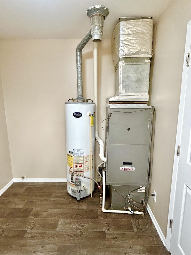 utilities with water heater and heating unit