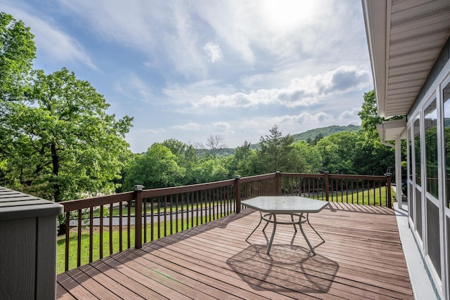 466 Buck Run Dr, Branson West, MO 65737 - wooden terrace featuring a yard