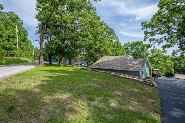466 Buck Run Dr, Branson West, MO 65737 - view of home's exterior featuring asphalt driveway and a yard