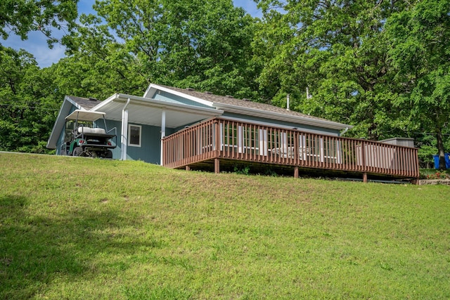 466 Buck Run Dr, Branson West, MO 65737 - view of front of home featuring a front yard and a deck