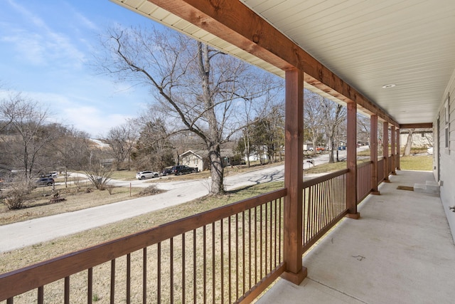 balcony featuring a porch