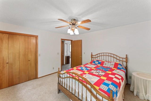 24311 Raintree Ln, Shell Knob, MO 65747 - bedroom with carpet, baseboards, ceiling fan, and a closet