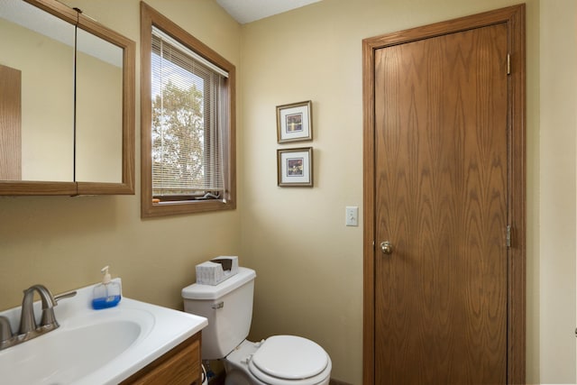 bathroom with toilet and vanity