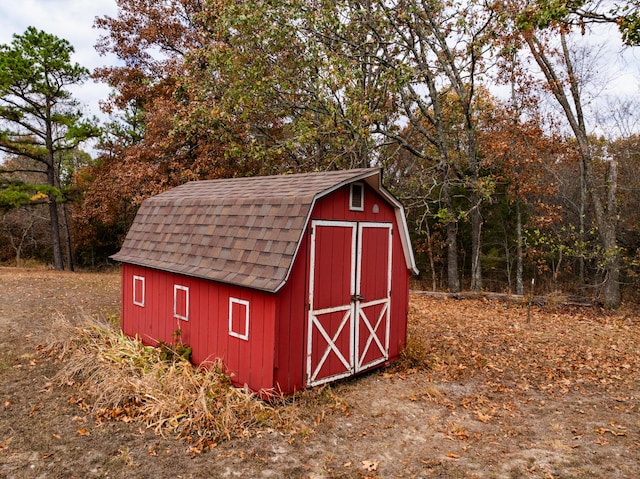 view of shed