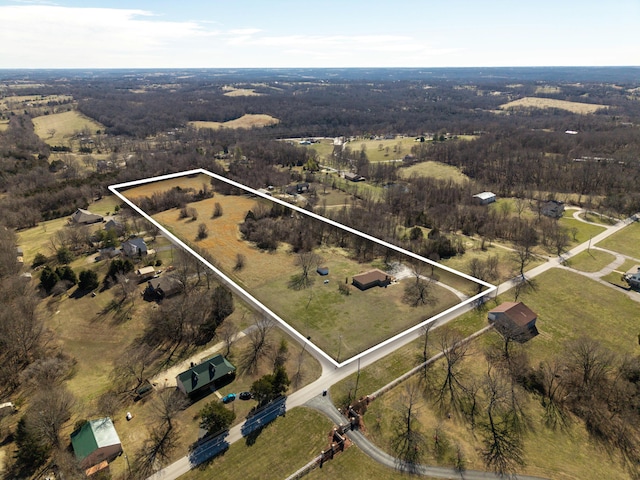 drone / aerial view with a rural view