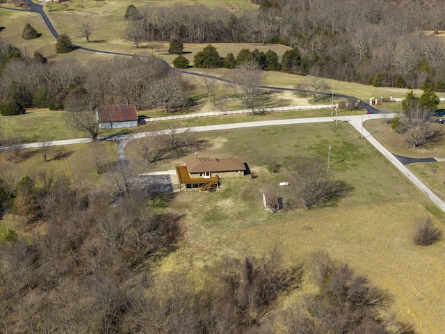 drone / aerial view featuring a rural view