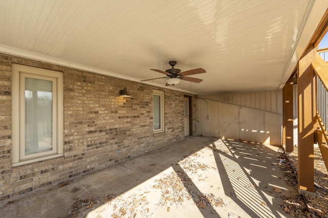 view of patio / terrace featuring a ceiling fan