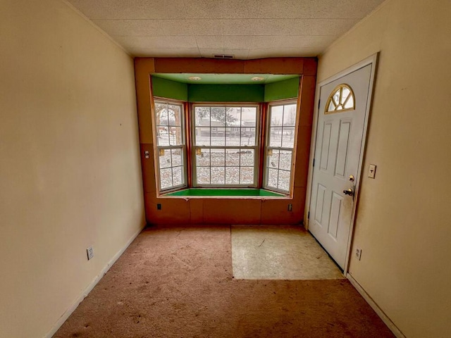 carpeted entrance foyer with visible vents