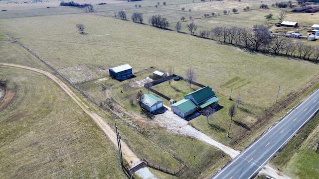 aerial view with a rural view