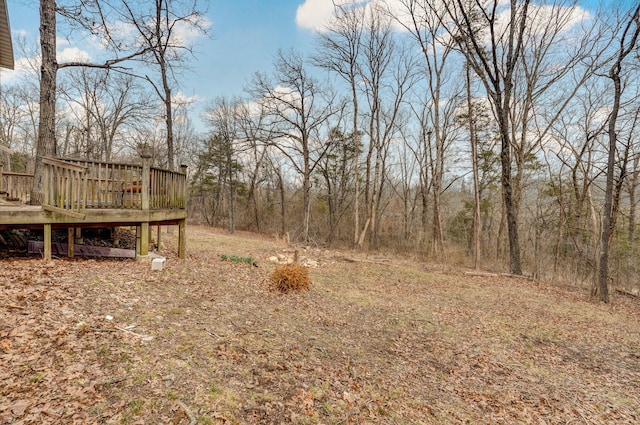 view of yard with a deck