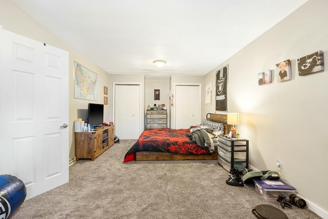 bedroom with carpet floors