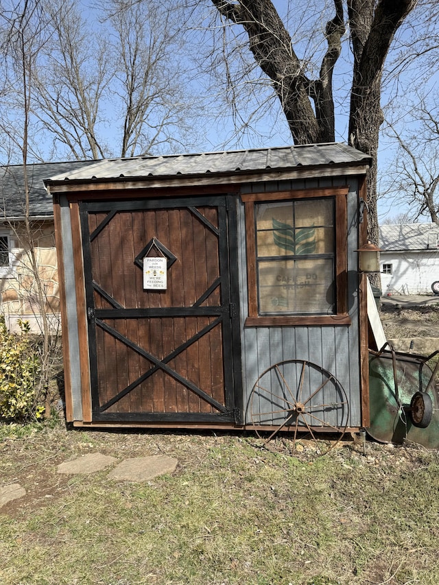 view of shed