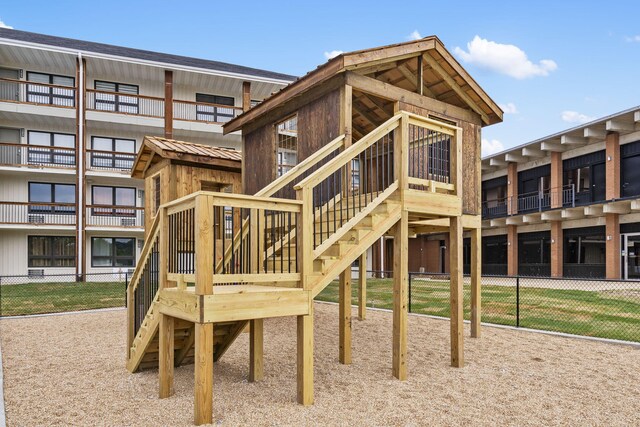 view of playground with fence