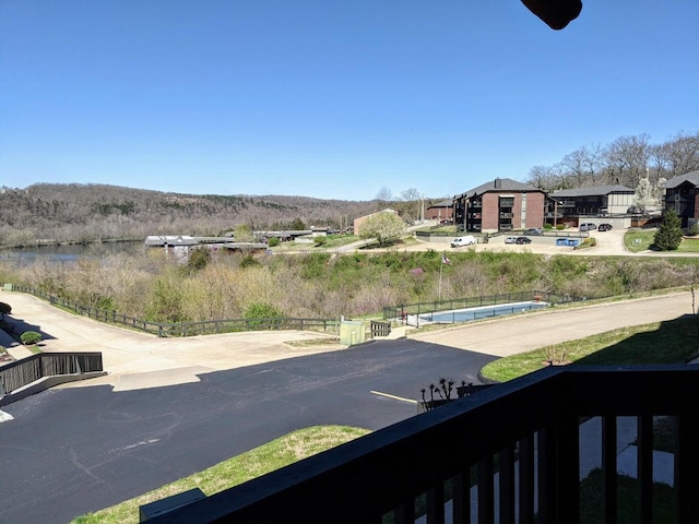 exterior space featuring a water view