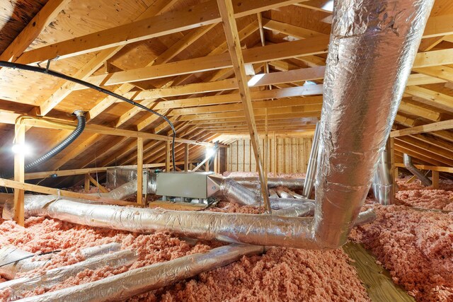 view of unfinished attic