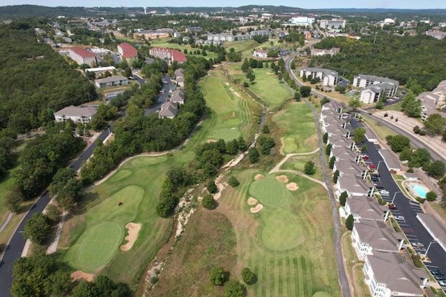 birds eye view of property featuring golf course view