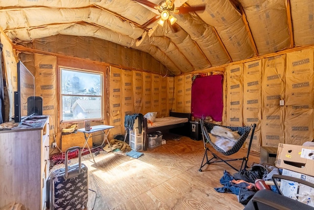 interior space featuring lofted ceiling