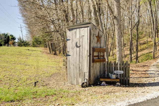 view of shed