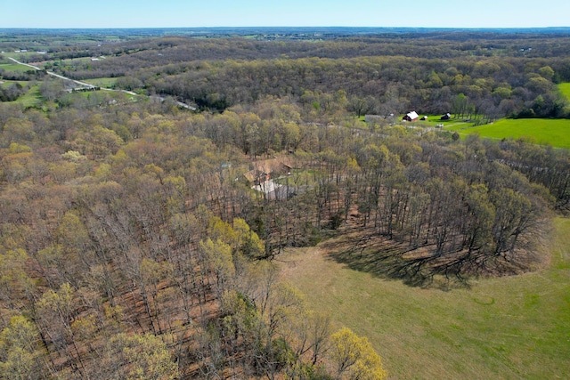 drone / aerial view with a forest view