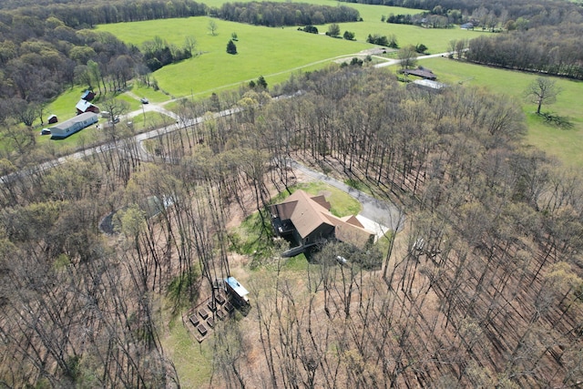 aerial view with a rural view