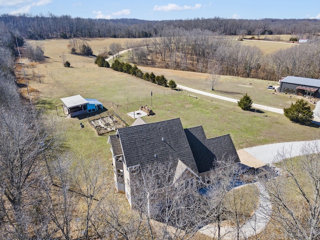 drone / aerial view featuring a rural view