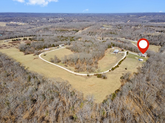 bird's eye view featuring a rural view