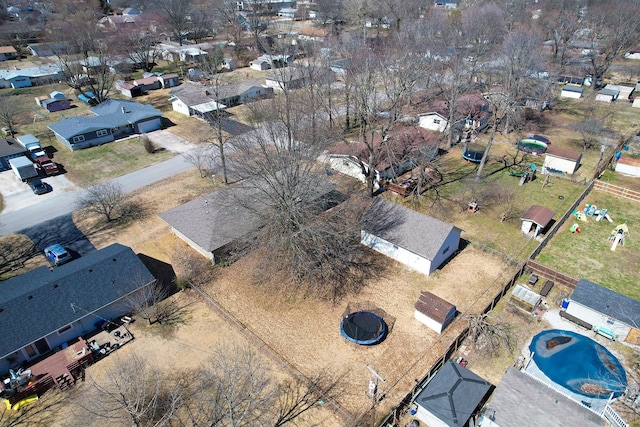 drone / aerial view with a residential view