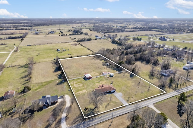 aerial view with a rural view