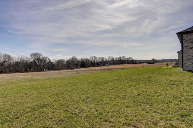 view of yard with a rural view