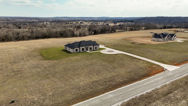 drone / aerial view featuring a rural view