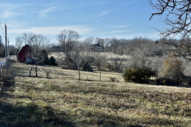 view of yard with a rural view